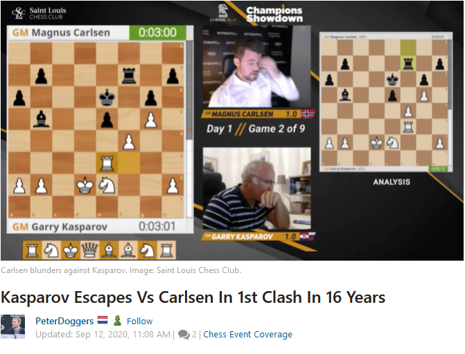Carlsen and Kasparov in clash of the GOATs