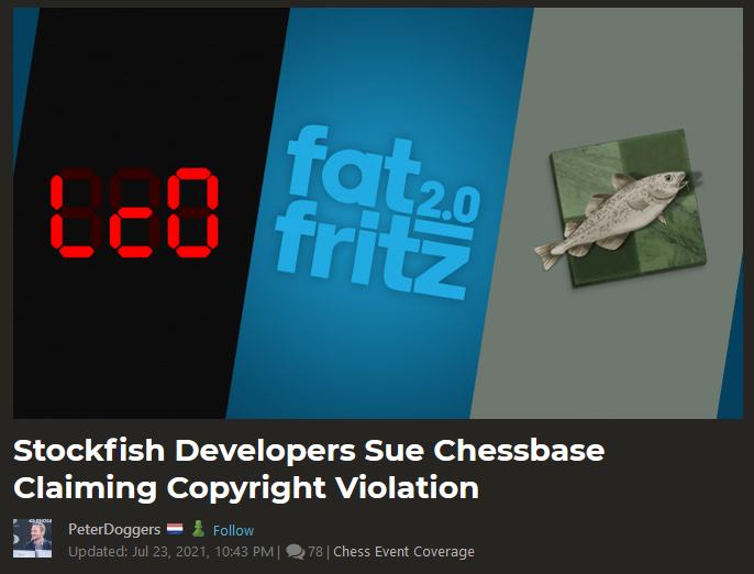 Stockfish Developers Sue Chessbase Claiming Copyright Violation